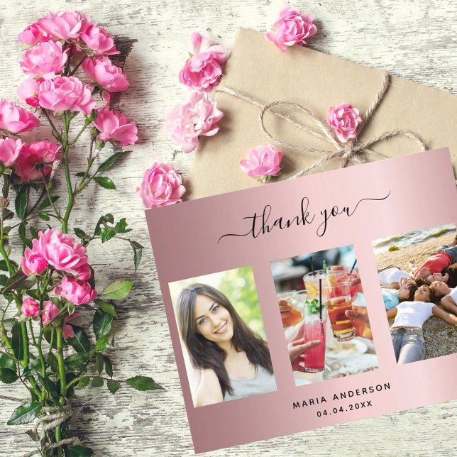 Budget anniversaire photo blush rose carte de reme (Créateur téléchargé)