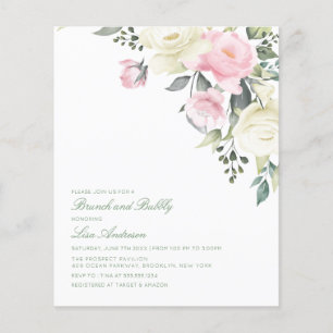 Budget Antique Rose Bridal Shower Invitation
