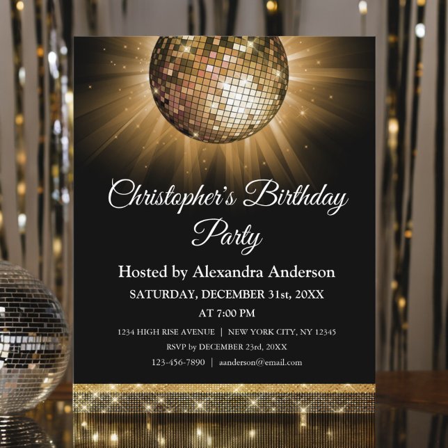 Budget Any Age Birthday Party Gold Disco Ball (Creator Uploaded)