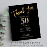 Budget any age birthday party thank you card<br><div class="desc">Simple modern bold typography low budget affordable any age milestone birthday thank you card template paper flyer with your custom text and signature. Easy to personalize with your details! PLEASE READ THIS BEFORE PURCHASING! This is a budget card printed on a FLYER (advertising-type paper). Please note that BUDGET PAPER IS...</div>