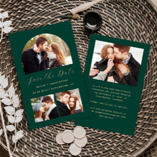 Budget Arch 4 Photos Emerald Green Save the Date