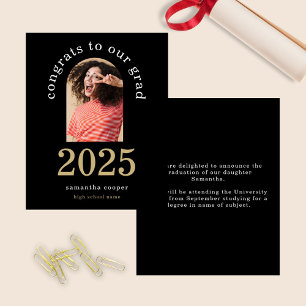 Budget Arch Photo 2024 Grad Black Announcement