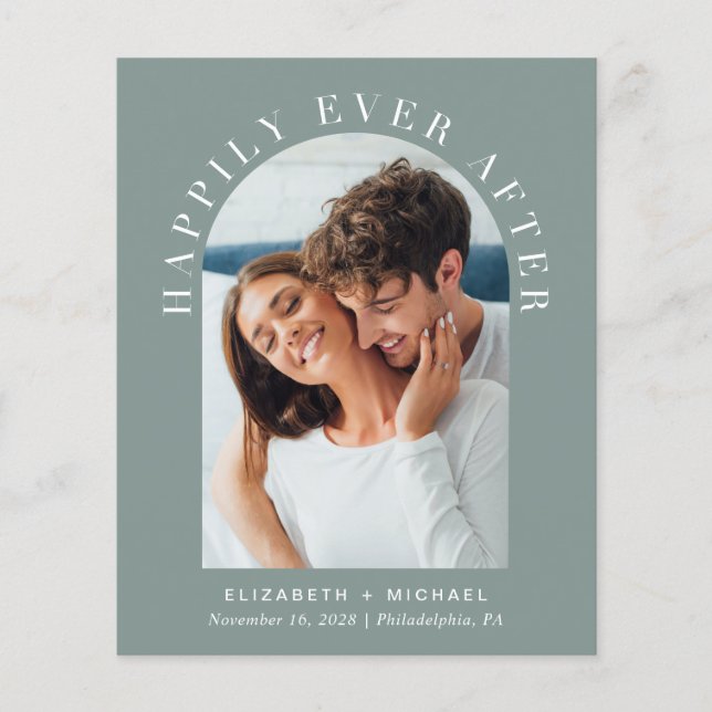 Budget Arch Photo QR Code Wedding Invitation (Front)