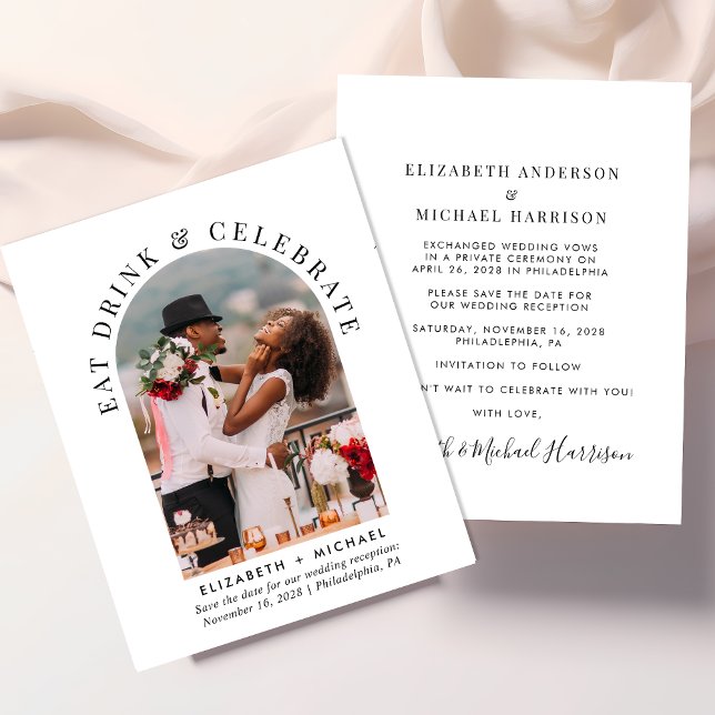 Budget Arch Photo Wedding Reception Save The Date (Creator Uploaded)