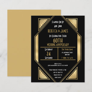 Budget Art Deco 60th Wedding Anniversary Invite