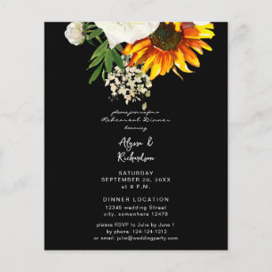 Budget Artsy Sunflower Floral Rehearsal Dinner B Flyer