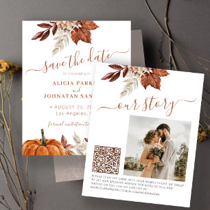 Budget automne mariage photo QR carte de sauvegard