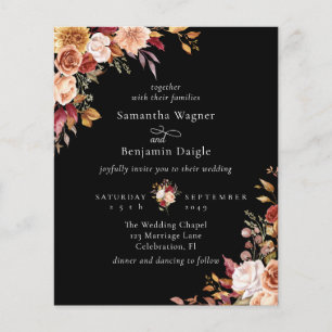 Budget Autumn Fall Floral Black Wedding