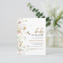 Budget Baby Bloom Wildflowers Rustic Invitation