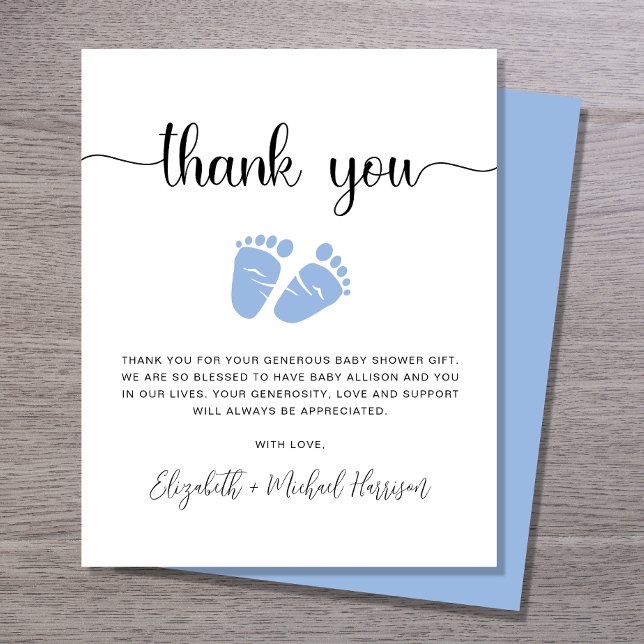 Budget Baby Boy Shower Thank You Card (Creator Uploaded)