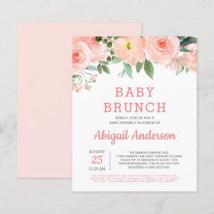Budget Baby Brunch Watercolor Floral Invitation