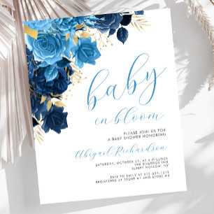 Budget Baby in Bloom Blue Floral Baby Shower