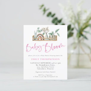 Budget Baby In Bloom Boho Baby Pink Shower Invite