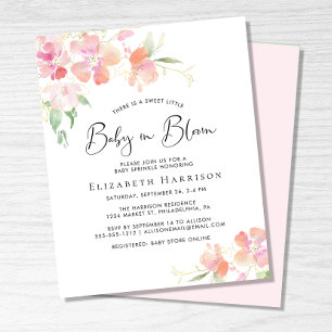 Budget Baby in Bloom Floral Sprinkle Invitation