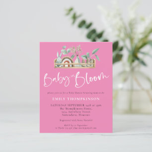 Budget Baby In Bloom Pink Boho Baby Shower Invite