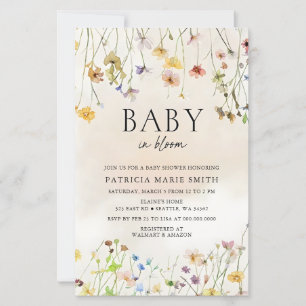 Budget Baby in Bloom Wildflower Baby Shower Invite
