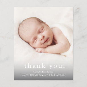 Budget Baby Photo Thank You Birth Announcement