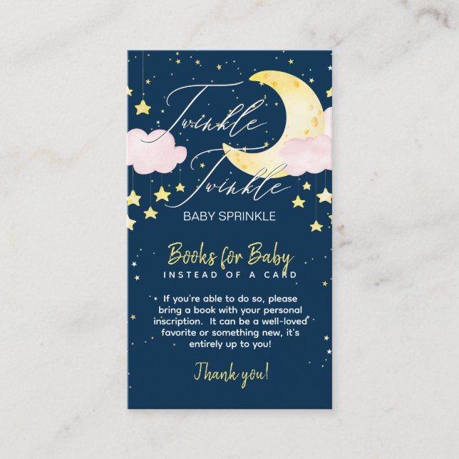 Budget Baby Shower Books / Diaper Raffle 2-Sided Enclosure Card (Front)