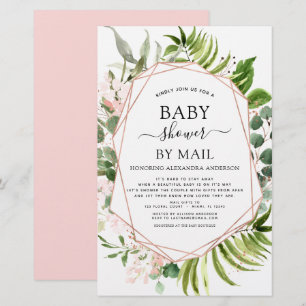 Budget Baby Shower by Mail Greenery Invitation