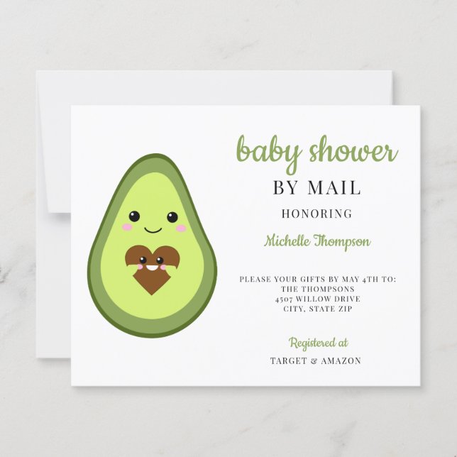 Budget Baby Shower By Mail Kawaii Avocado Pregnant (Front)