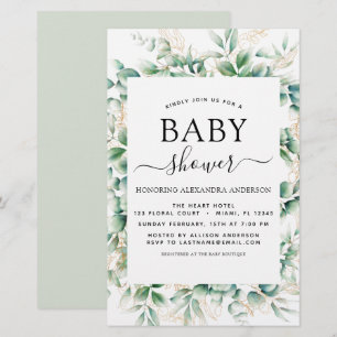 Budget Baby Shower Eucalyptus Botanical Geometric