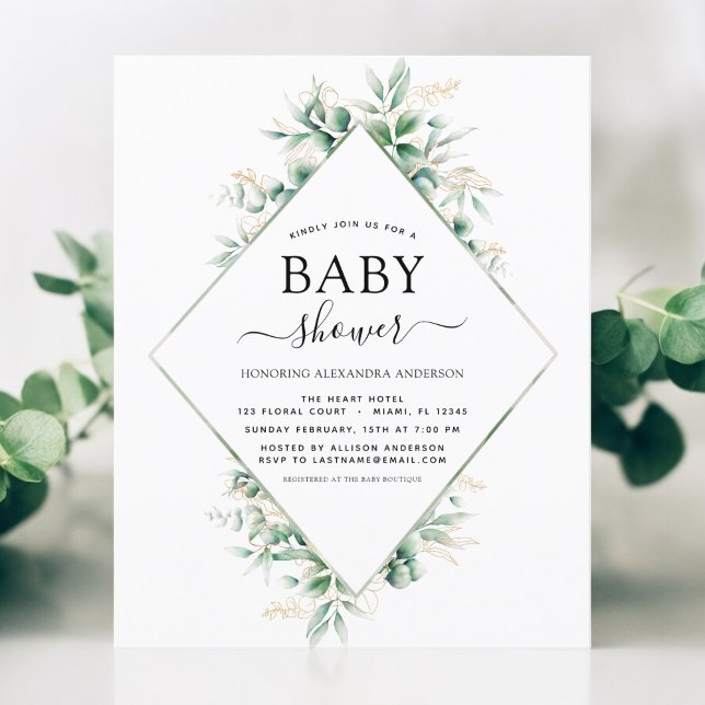 Budget Baby Shower Eucalyptus Botanical Geometric (Creator Uploaded)
