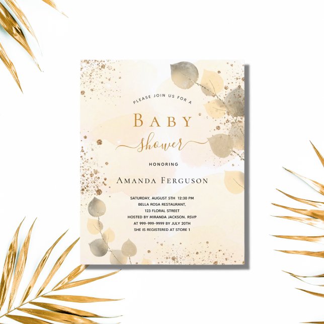 Budget Baby Shower eucalyptus glitter golden fall (Creator Uploaded)