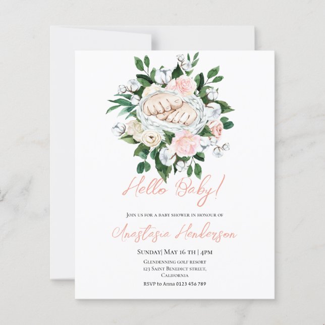 BUDGET Baby shower invitation (Front)