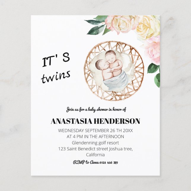 BUDGET/Baby shower invitation. Flyer (Front)