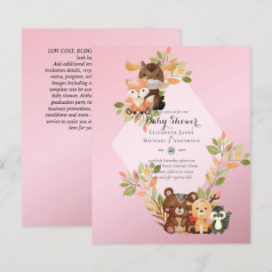 BUDGET BABY SHOWER INVITATIONS - Woodland Animals