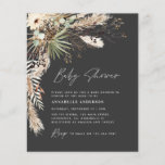 Budget baby shower pampas modern black elegant flyer<br><div class="desc">Budget baby shower pampas grass and eucalyptus modern boho elegant stylish party invite design. In a contemporary terracotta,  sage green,  natural,  cream and black colorway.</div>