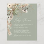 Budget baby shower pampas modern green elegant fly flyer<br><div class="desc">Budget baby shower pampas grass and eucalyptus modern boho elegant stylish party design. In a contemporary terracotta,  sage green,  natural,  cream and black colorway.</div>