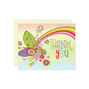 Budget Baby Shower Rainbow Message Thank You