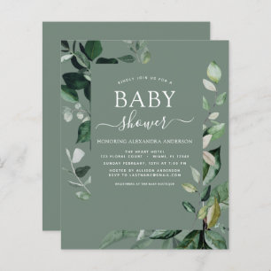 Budget Baby Shower Sage Green Botanical