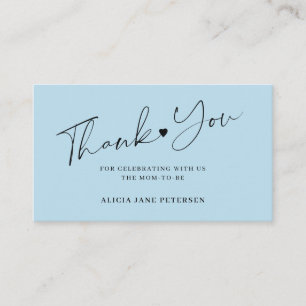 Budget baby shower script blue thank you enclosure card