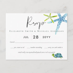 BUDGET Baby Shower Sea Life Octopus Starfish Postcard