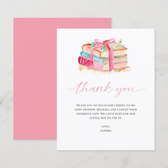Budget Baby Shower Thank You A New Chapter Begins  (Front/Back)