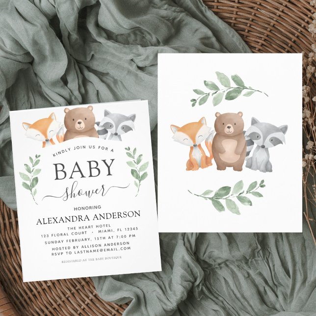 Budget Baby Shower Woodland Eucalyptus Flyer (Creator Uploaded)