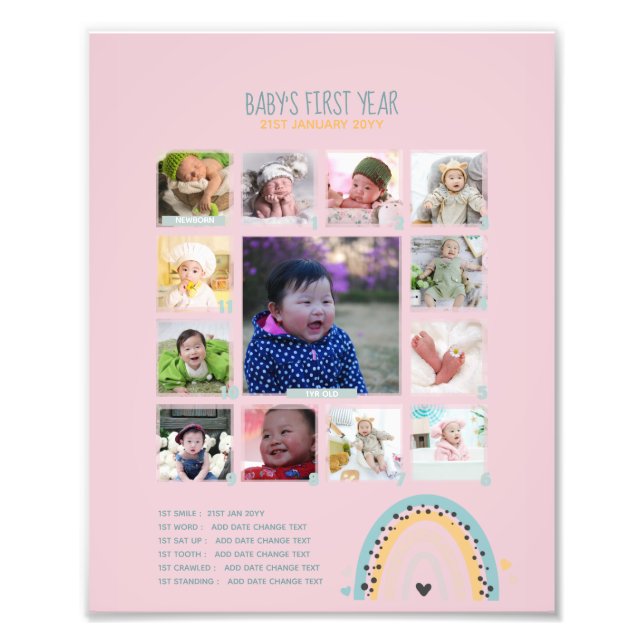 BUDGET Babys 1st yr PHOTO Grandparent Keepsake (Front)