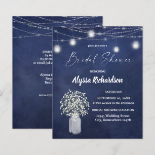 Budget Babys Breath & Chalk B Lights Bridal Shower