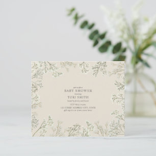 Budget Baby's Breath Floral Baby Shower Invitation