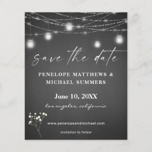 Budget Baby's Breath G Chalkboard Photo Save Date Flyer