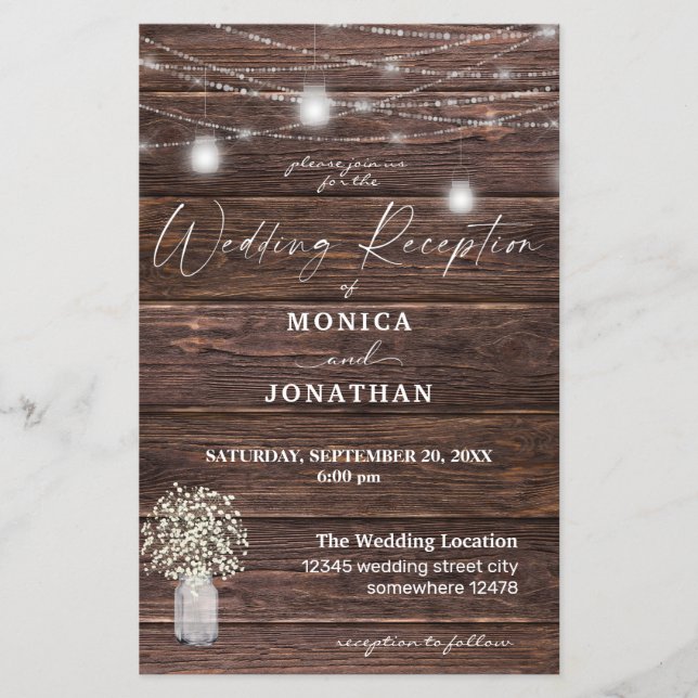 Budget Baby's Breath Lights Wedding Reception LG Flyer (Front)