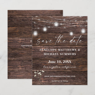 Budget Baby's Breath Rustic Save the Date