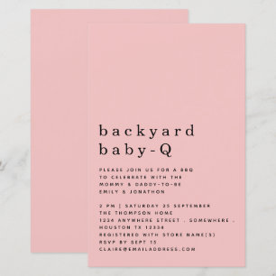 Budget Backyard Baby Q BBQ Shower Pink Invite