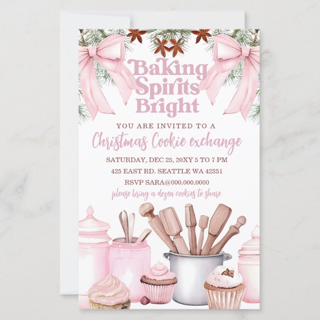 Budget Baking Spirits Bright Pink Cookie Exchange  (Front)