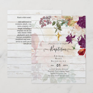 BUDGET BAPTISM Autumn Fall Floral Christening Inv.
