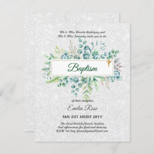 BUDGET Baptism Bautizo Bautismo GREENERY Invites