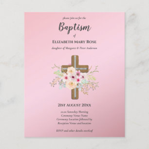BUDGET Baptism Christening Bautizo Bautismo INVITE Flyer