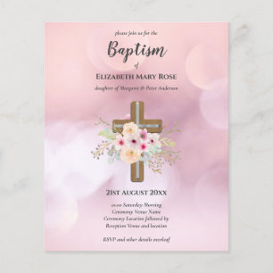 BUDGET Baptism Christening Bautizo Bautismo INVITE Flyer